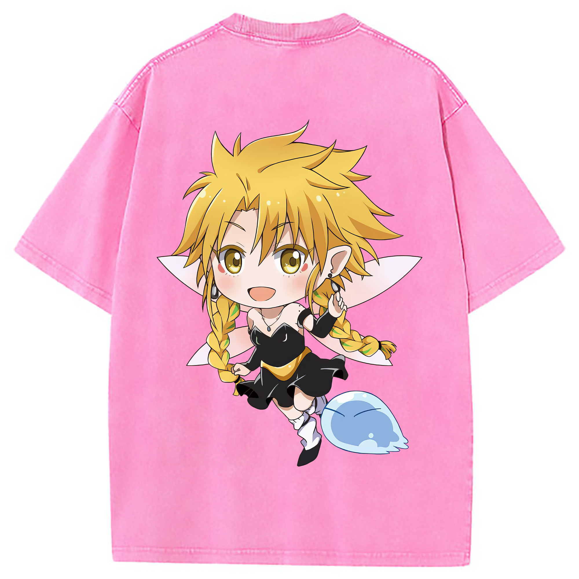 （画像用） 転スラ Regarding Reincarnated to Slime 綿100% ヴィンテージ風 半袖Tシャツ（背面プリント）